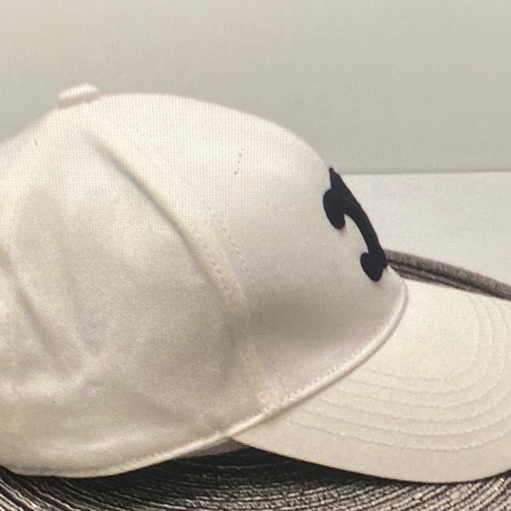 Celine Women's Cream Hat with Navy Emblem - Picture 3 of 4